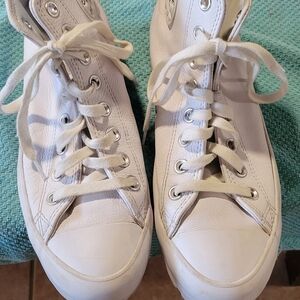Converse White High-Top Platform Sneakers